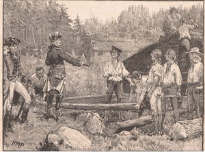 Washington y sus hombres en Valley Forge AD 1777